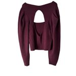 Free People  Pomegranate Wine Back‎ Cutout Knit Top Long Sleeve Sweater L Photo 8