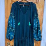 Free People  Women’s Mix It Up Floral Beaded Balloon SleeveMini Tunic Dress Photo 0