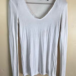 ATM Womens Butter Soft White Capsule VNeck Long Sleeve Size Medium Stretchy White Photo 0