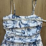 Loft Bird Toile Strappy Midi Pocket Dress NEW Size 8P Blue White Floral Cotton Photo 10