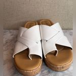 b.o.c. White Cork Wedge Sandals 8M Size 8 Photo 6