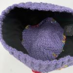 Lost Horizons Hat Nepal Made 100% Wool Interior Fleece Knit Embroidery Crochet Purple Photo 13