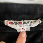 Saint Laurent Vintage  Black Suede Mini Skirt with Leather Stripes Size 36 ~ US 6 Photo 1