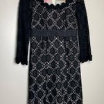 Phoebe Couture Phoebe Lace Scalloped Edge 3/4 Sleeve Black Dress Size 2 Photo 0