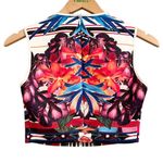 Clover Canyon NWT Art Deco Striped Sleeveless Cropped Scuba Tank Red Blue Size S Photo 4