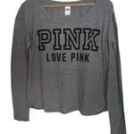PINK - Victoria's Secret Victoria's Secret Pink Women's M Sleep‎ Long Sleeve Top Grey Loungewear Comfy Photo 0