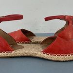 Eileen Fisher Lala Red Orange Leather Espadrille Flats Photo 5