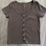 John Galt Brown Zelly Ribbed Top Photo 0