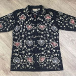 New Direction Petite XL Shirt Shacket Women’s Linen Cotton Black Size undefined Photo 0