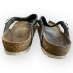 Birkenstock Gizeh Silver Metallic Adjustable Buckle Cork Footbed Thong Sandals Photo 2