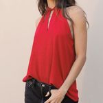 Tyche  Red Halter Blouse Photo 1