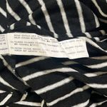 ZARA  Top Sz L Black/White Stripes Linen Blend Long Sleeves Lace Detail Photo 8