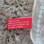 Anne Klein 100%Silk Beaded Scarf Sequin Details White Transparent Photo 4