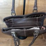 Tignanello chocolate Brown Leather Shoulder Bag multi pocket magnetic closure Photo 8