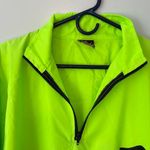 Vintage Surf Style Pullover Quarter Zip Windbreaker Neon Green Black Size Large Yellow Photo 7
