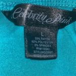 Celebrity Pink turquoise green halter top/dress. Handmade flowers . Size Large. Photo 9