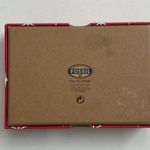 Fossil Coin Purse Pouch Leather Zipper ID Window Key Charm Pewter Gold Brown Photo 2