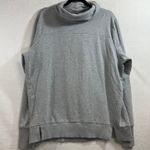 Jockey Gray Sweatshirt Women's Size XL Finger Slit Sleeve Soft Fleece Cowl Neck Photo 0