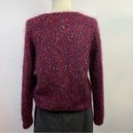 Vintage 90s Cape Isle Knitters Fuzzy Mohair Confetti Cardigan Sweater slouchy S Photo 6