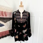 Johnny Was Sisilia Floral Embroidered Velvet Top Black Sz S Photo 1