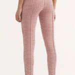Free People Carnaby Red White Gingham Skinny High Rise Knit Pants 0 Photo 2