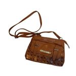 Rosetti Brown Faux Leather Crossbody Bag With Cut-Out Design & Adjustable Strap Photo 0
