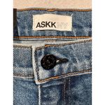 ASKK NY Jeans Wide Leg Flare Cropped Maverick Medium Wash Raw Hem Women's 32 Blue Photo 5