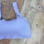 PINK - Victoria's Secret NEW  Large Lavender Lace Trim Ribbed Bralette Photo 1