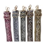 Nib Unbrand Paisley 5cm Colorful Thick Canvas Shoulder Belt Adjustable Strap Black Photo 3