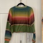 Aviator Nation RARE  Tulum Serape Bolt Stitch Crop Sweatshirt Small EEUC 🥰 Photo 6