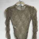 ZARA NWT  Lace Sheer Bodysuit Sz Small Olive Green Photo 11