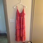 Lulu's Vibrant Pink Floral Midi Dress Size XL Photo 4