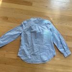 Talbots NWT PS Blue Striped Ruffle-Trim Cotton Metallic Blend Blouse Petite Photo 3