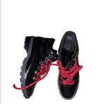 Schutz NEW  Niceia Patent Leather Hiking Ankle Boot Black Red Photo 6