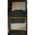 fab'rik  Black/White Sheer Striped Top S Nautical Preppy Costal Boho Classic Photo 6