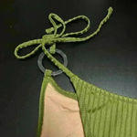 J.Crew  Widerib Green Curved Waist Cheeky String Bikini Bottom Women Small NWT Photo 3