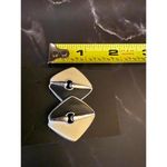 Retro Chic Black & White Geometric Earrings Photo 5