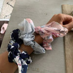 Boutique Pink Flowers Hair Scrunchie & Hair Tie Photo 4