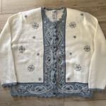 Vintage Women's Country Grandma Winter Embroidered Cardigan Sweater Cottage XL Photo 4