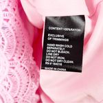 CALESSA Pink Embroidered Lace Hem Front Tassel Tie Long Sleeve Tunic Top Medium Photo 3