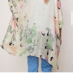 Vince Camuto Floral Print Open Front Kimono Cardigan Cream Pink Green One Size Photo 1