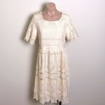 Polagram  Ivory Cream Lace Crochet Dress Roolee Photo 1