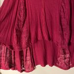 Adore Me Adobe Star Deep Red Tunic Top with lace panels flared bottom oversized Medium Photo 1