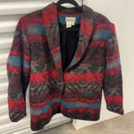Coldwater Creek Blazer Size L Red Blue Patterned Photo 0