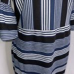 ECI Navy Blue &White Striped Bell Cuff Career Dressy Dress 6 NWT Photo 8
