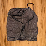 Victoria's Secret  Glittery Black Drawstring Backpack Photo 3