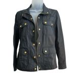 J.Crew Ladies  Resin-coated Black Twill Field Jacket, Petite Small Photo 2