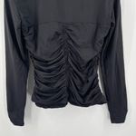 Rachel Parcell Top Size Large Ruched Fitted Mockneck Long Sleeve Black Spandex Photo 7
