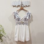 Free People  Rambling Roads Mini Dress Linen Blend Size Small NWT Photo 3