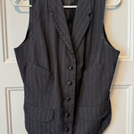 Norma Kamali  Charcoal Gray Pinstriped 
Women's Vest Size Medium Photo 0